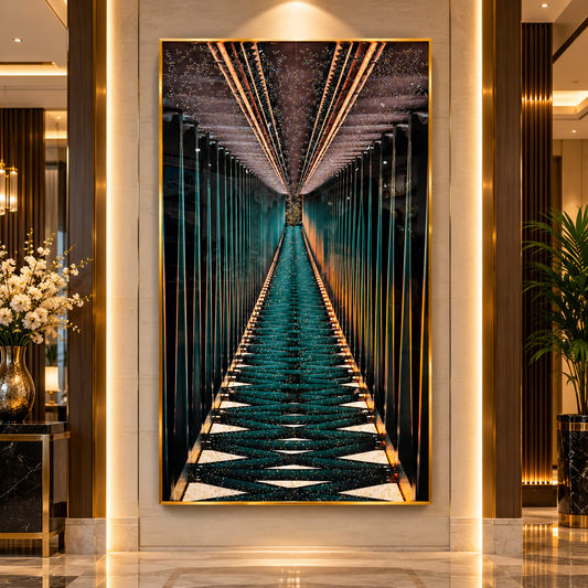 Emerald Infinity Passage Crystal Epoxy Resin Wall Art