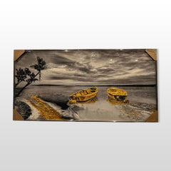 Epoxy Golden Wrecks on the shore - ( 48 x 24 Inches )