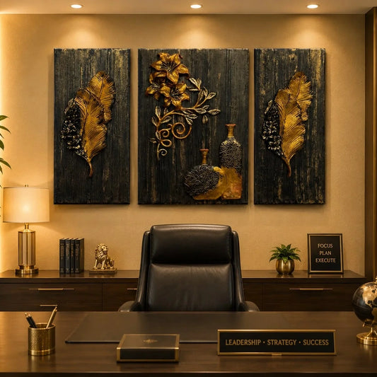 Luxury Floral & Feather wall art