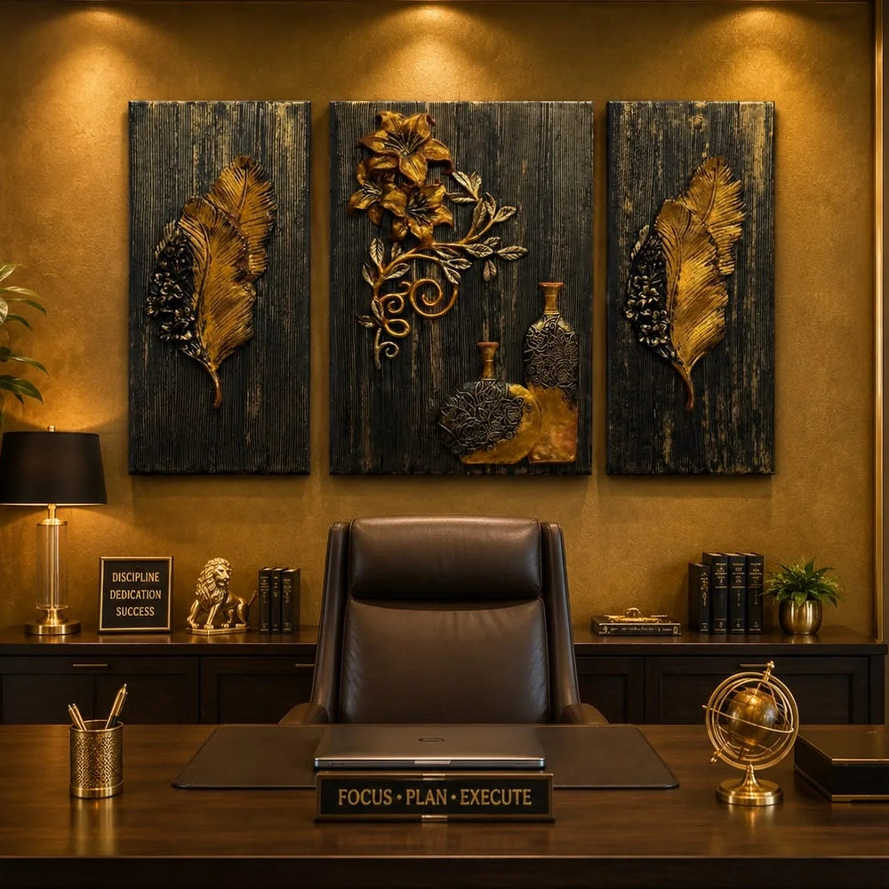 Luxury Floral & Feather Wall Art - product image 3