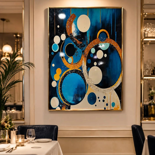 Blue Crystal Shiny Epoxy Resin Wall Art
