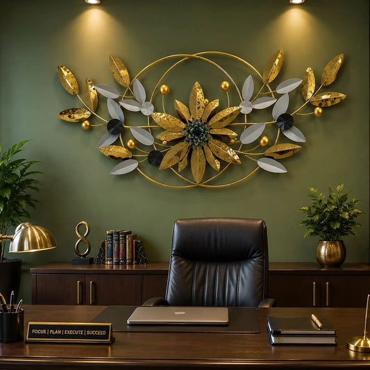 Modern Floral Metal Wall Art