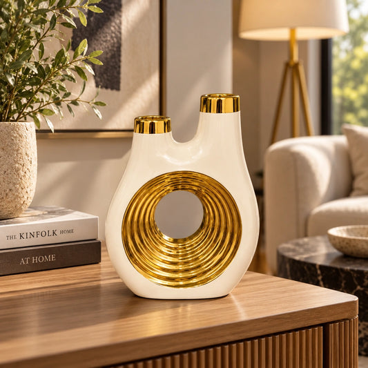 Dual-Neck White & Gold