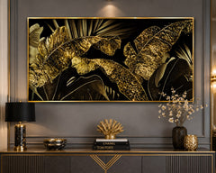 Luxury Black & Gold Tropical Leaf