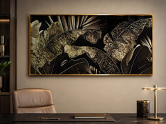 Luxury Black & Gold Tropical Leaf