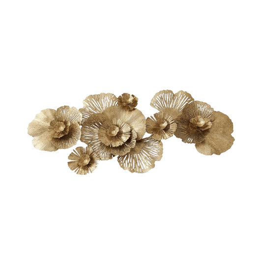 Golden Bloom Metal Wall Art