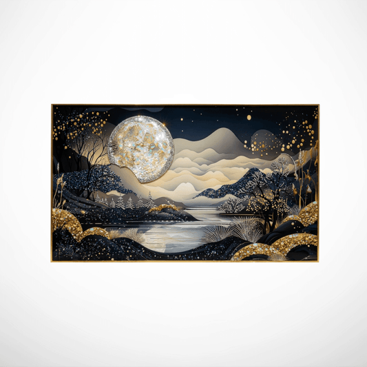Moonlit Serenity in Golden Silence