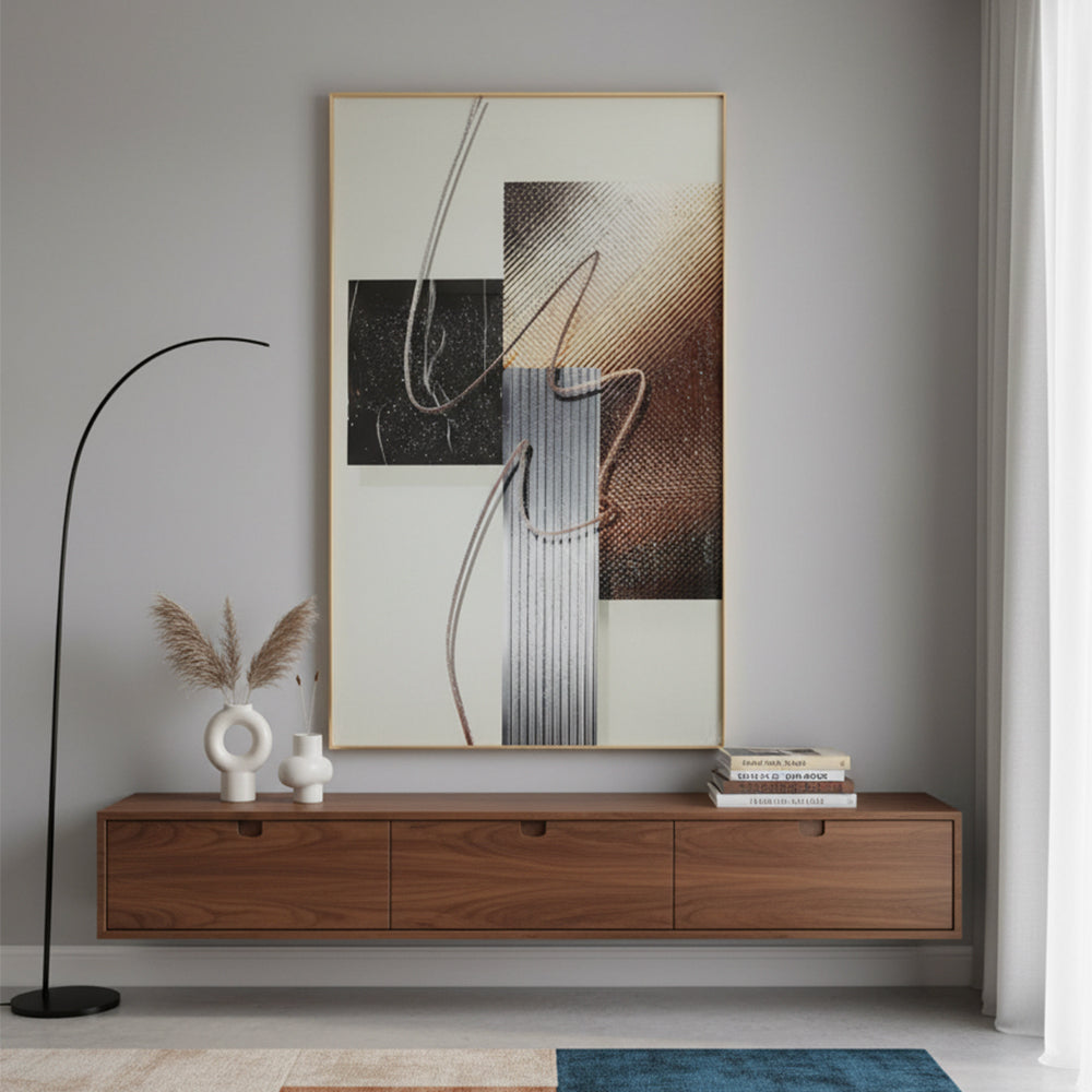 Wallscape Abstraction Epoxy Art - (60 x 32 Inches)