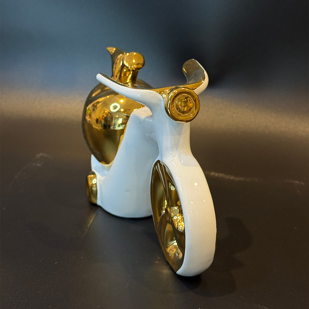 Golden and White Apple Decoration