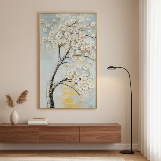 Epoxy Golden Petal Elegance - (24 x 18 Inches)