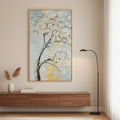 Epoxy Golden Petal Elegance - (24 x 18 Inches)