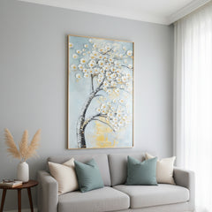 Epoxy Golden Petal Elegance - (24 x 18 Inches)