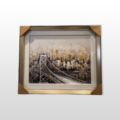 Golden Skyline Bridge - (24 x 22 Inches)