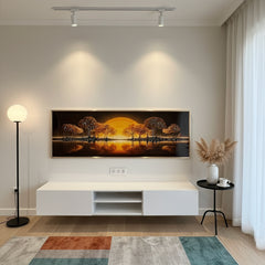 Golden Epoxy Sunset Serenity - (48x15 Inches)