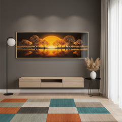 Golden Epoxy Sunset Serenity - (48x15 Inches)