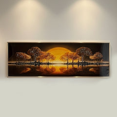 Golden Epoxy Sunset Serenity - (48x15 Inches)