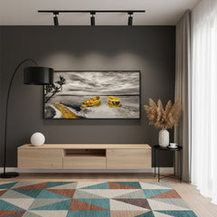 Epoxy Golden Wrecks on the shore - ( 48 x 24 Inches )