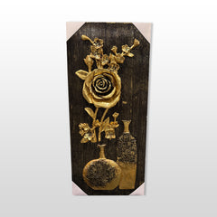 Wooden Fiber Golden Bloom of Elegance - (38x16 Inches)