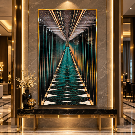 Emerald Infinity Passage Crystal Epoxy Resin Wall Art
