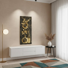 Wooden Fiber Golden Bloom of Elegance - (38x16 Inches)