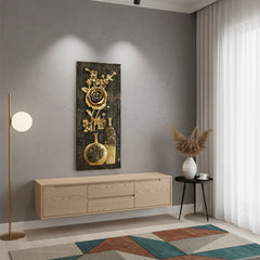 Wooden Fiber Golden Bloom of Elegance - (38x16 Inches)