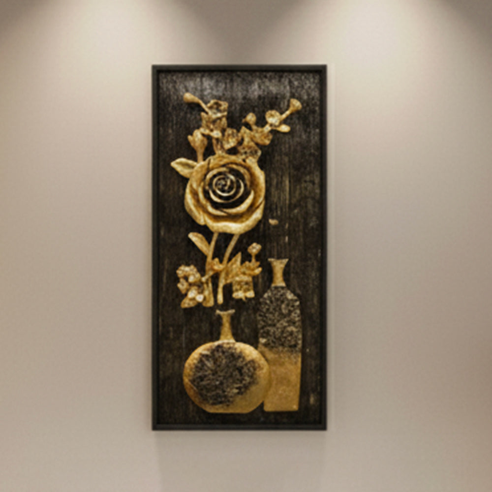 Wooden Fiber Golden Bloom of Elegance - (38x16 Inches)