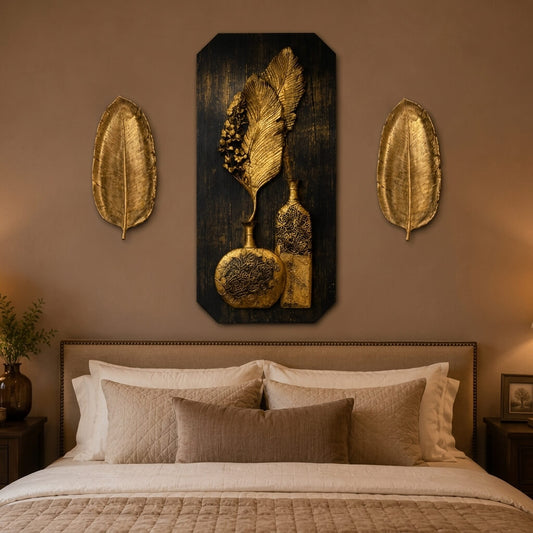 luxury gold leaf wall art
