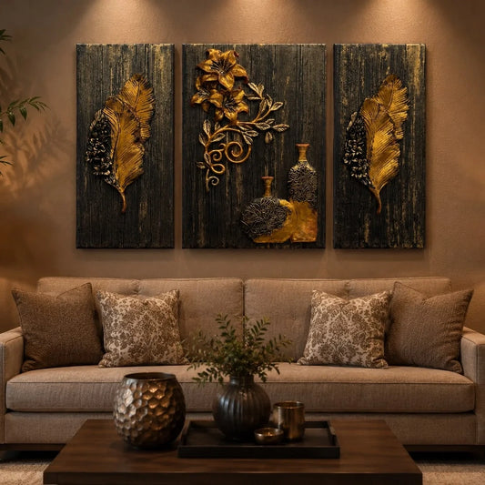 Luxury Floral & Feather wall art