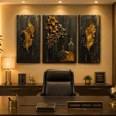 Luxury Floral & Feather Wall Art