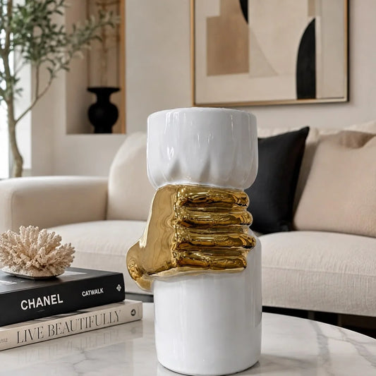 Statement vase featuring a glossy white finish - product image 2
