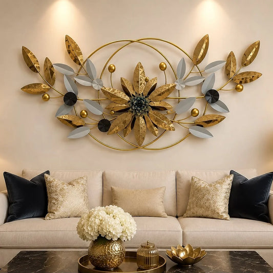 Modern Floral Metal Wall Art