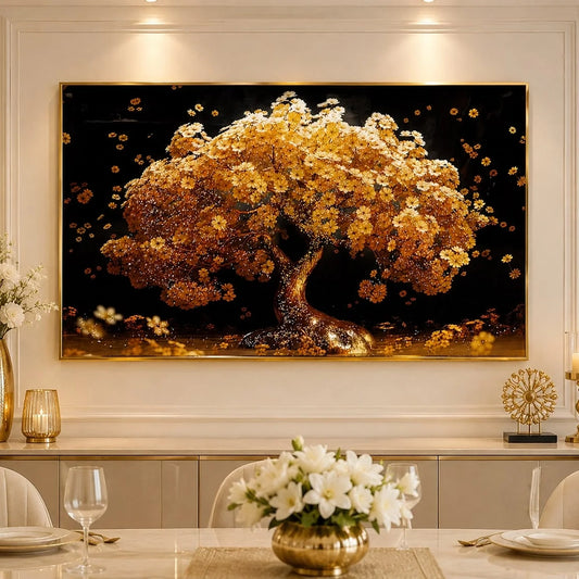 Luxury Golden Tree Epoxy Resin Wall Art