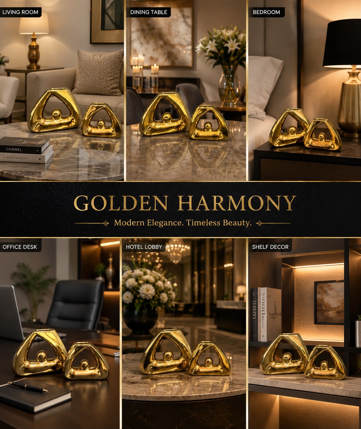 Gold Décor Duo Sculpture Set