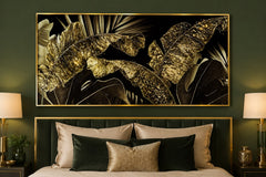 Luxury Black & Gold Tropical Leaf