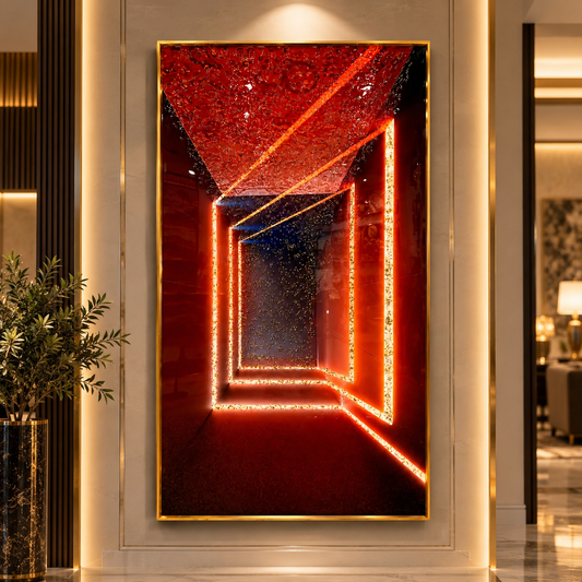 Crimson Passage Epoxy Wall Art