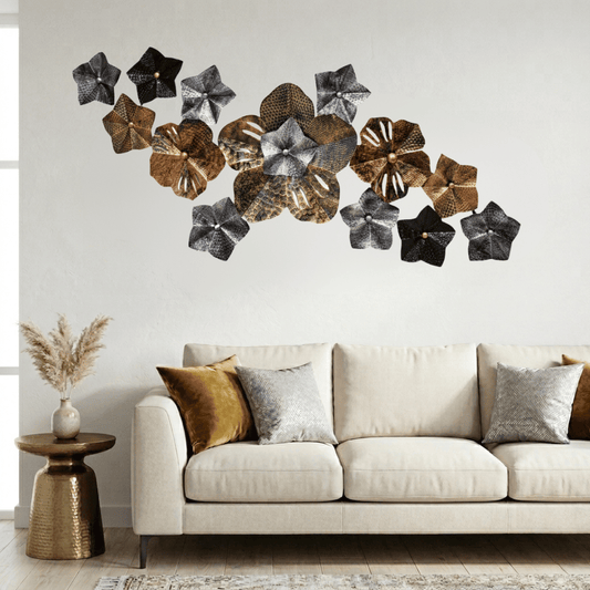 Grey And Rust Contemporary Metal Wall Art