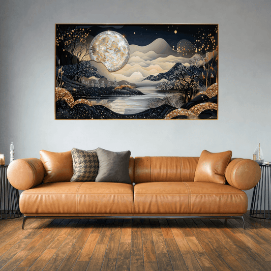 Moonlit Serenity in Golden Silence